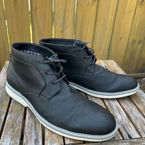 Black Faux Leather Ben Sherman Men's Shoes